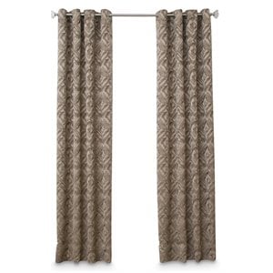 Michael Amini Batavia 50x96&quot Top Panel Fabric Window Treatment in Maple Brown