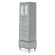 Michael Amini Melrose Plaza Wood & Glass Swivel Lingerie Chest in Dove Gray