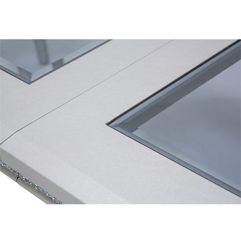 Michael Amini Melrose Plaza Rectangular Vinyl Dining Table in Dove Gray