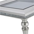 Michael Amini Melrose Plaza Rectangular Vinyl Dining Table in Dove Gray