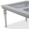 Michael Amini Melrose Plaza Rectangular Vinyl Dining Table in Dove Gray