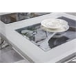 Michael Amini Melrose Plaza Rectangular Vinyl Dining Table in Dove Gray