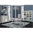 Michael Amini Melrose Plaza Contemporary Wood & Glass Writing Desk in Dove Gray