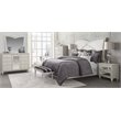 Michael Amini Melrose Plaza Eastern King Velvet Panel Bed in Dove Gray