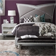 Michael Amini Melrose Plaza Contemporary Wood & Velvet Bed Bench in Dove Gray