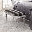Michael Amini Melrose Plaza Contemporary Wood & Velvet Bed Bench in Dove Gray
