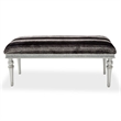 Michael Amini Melrose Plaza Contemporary Wood & Velvet Bed Bench in Dove Gray