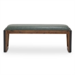 Michael Amini Brooklyn Walk Faux Leather Dining Bench in Gray & Burnt Umber