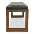 Michael Amini Brooklyn Walk Faux Leather Dining Bench in Gray & Burnt Umber