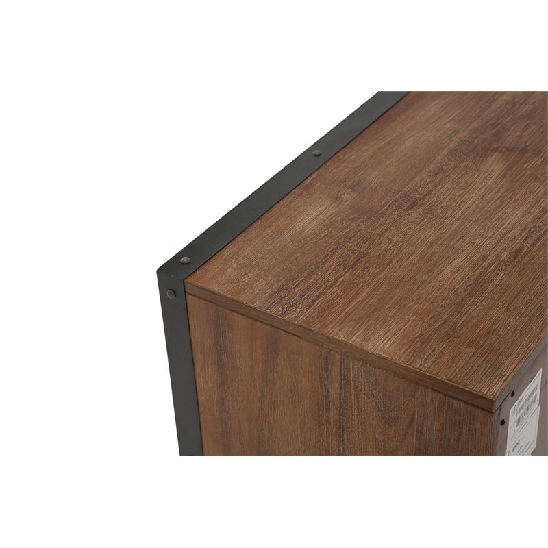 Michael Amini Brooklyn Walk Wood Nightstand - Burnt Umber Brown