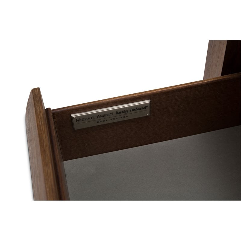 Michael Amini Brooklyn Walk Wood Nightstand - Burnt Umber Brown