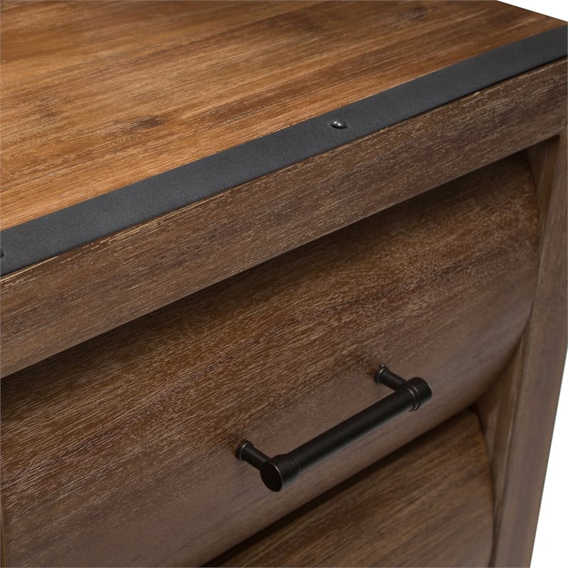 Michael Amini Brooklyn Walk Wood & Metal Dresser - Burnt Umber Brown