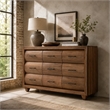 Michael Amini Brooklyn Walk Wood & Metal Dresser - Burnt Umber Brown