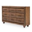 Michael Amini Brooklyn Walk Wood & Metal Dresser - Burnt Umber Brown