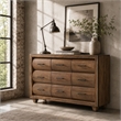 Michael Amini Brooklyn Walk Wood & Metal Dresser - Burnt Umber Brown