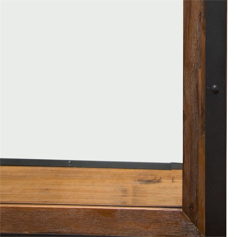 Michael Amini Brooklyn Walk Wood Dresser with Mirror - Burnt Umber Brown