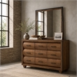 Michael Amini Brooklyn Walk Wood Dresser with Mirror - Burnt Umber Brown