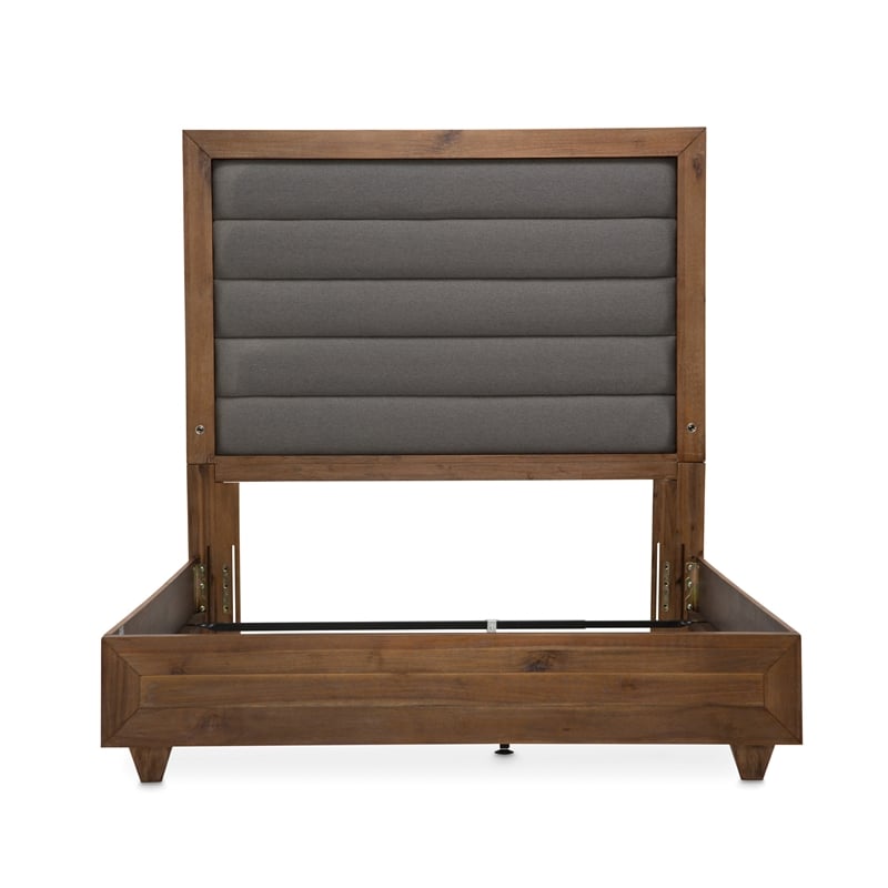 Michael Amini Brooklyn Walk Eastern King Tufted Panel Bed - Gray