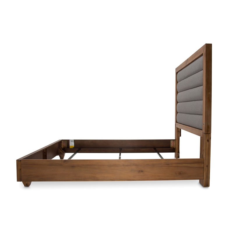 Michael Amini Brooklyn Walk Eastern King Tufted Panel Bed - Gray