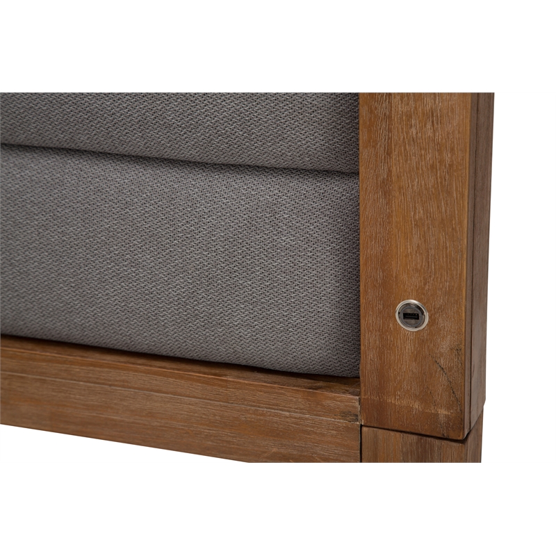 Michael Amini Brooklyn Walk Eastern King Tufted Panel Bed - Gray