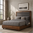 Michael Amini Brooklyn Walk Eastern King Tufted Panel Bed - Gray