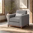 Michael Amini Brooklyn Walk Wood & Fabric Accent Chair in Gunmetal Gray