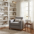 Michael Amini Brooklyn Walk Wood & Fabric Accent Chair in Gunmetal Gray