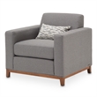 Michael Amini Brooklyn Walk Wood & Fabric Accent Chair in Gunmetal Gray