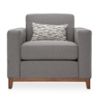 Michael Amini Brooklyn Walk Wood & Fabric Accent Chair in Gunmetal Gray