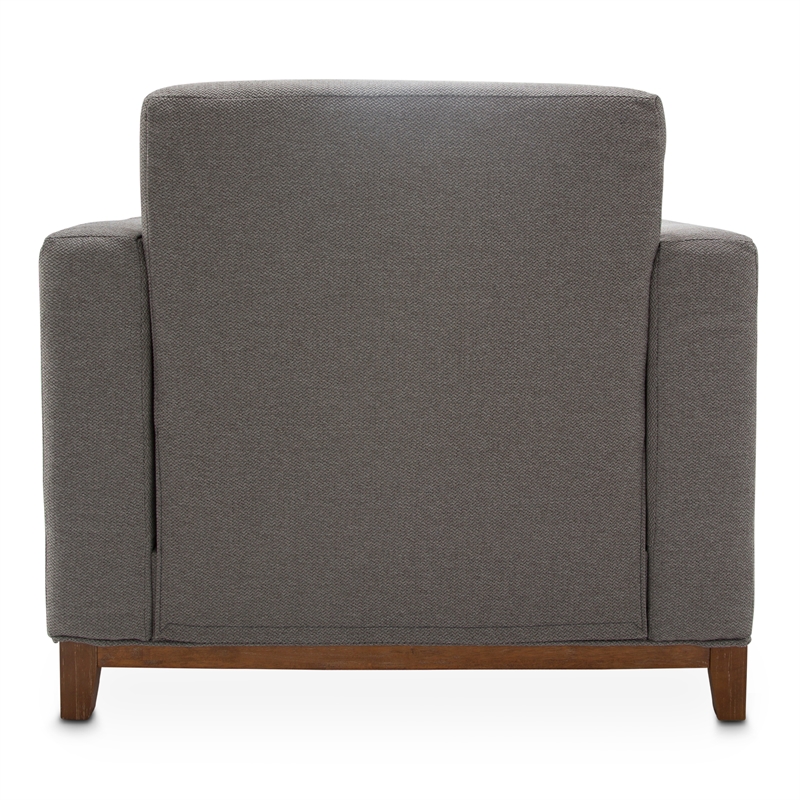 Michael Amini Brooklyn Walk Wood & Fabric Accent Chair in Gunmetal Gray
