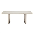 Michael Amini Menlo Station Rectangular Wood & Metal Dining Table in Vanilla