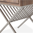 Michael Amini Hudson Ferry Acacia Wood Side Table - Driftwood Brown