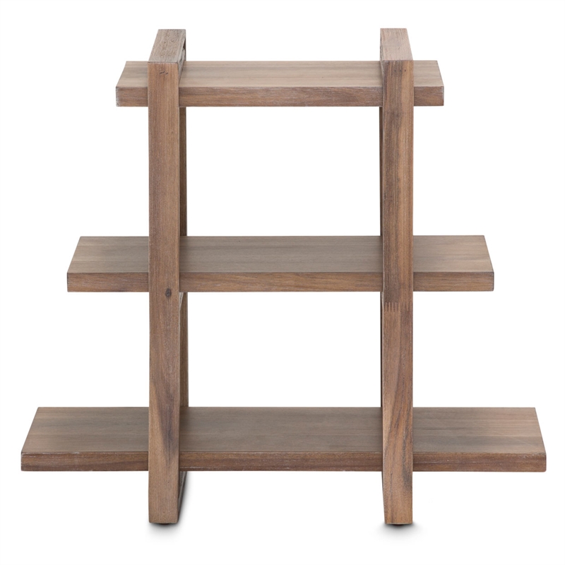 Michael Amini Hudson Ferry Acacia Wood Side Table - Driftwood Brown