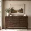 Michael Amini Carrollton Spruce Solids Wood Sideboard in Rustic Ranch Brown