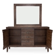 Michael Amini Carrollton Wood & Glass Sideboard w/ Mirror in Rustic Ranch Brown