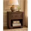 Michael Amini Carrollton 1-Drawer Wood Nightstand in Rustic Ranch Brown