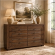 Michael Amini Carrollton Spruce Solids Wood Dresser in Rustic Ranch Brown