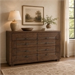 Michael Amini Carrollton Spruce Solids Wood Dresser in Rustic Ranch Brown
