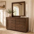 Michael Amini Carrollton Wood Dresser with Mirror in Rustic Brown