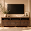 Michael Amini Carrollton Wood TV Console in Rustic Ranch Brown