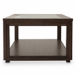Michael Amini Carrollton Rectangular Wood & Glass Coffee Table in Rustic Brown