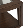 Michael Amini Carrollton Rectangular Wood & Glass Coffee Table in Rustic Brown