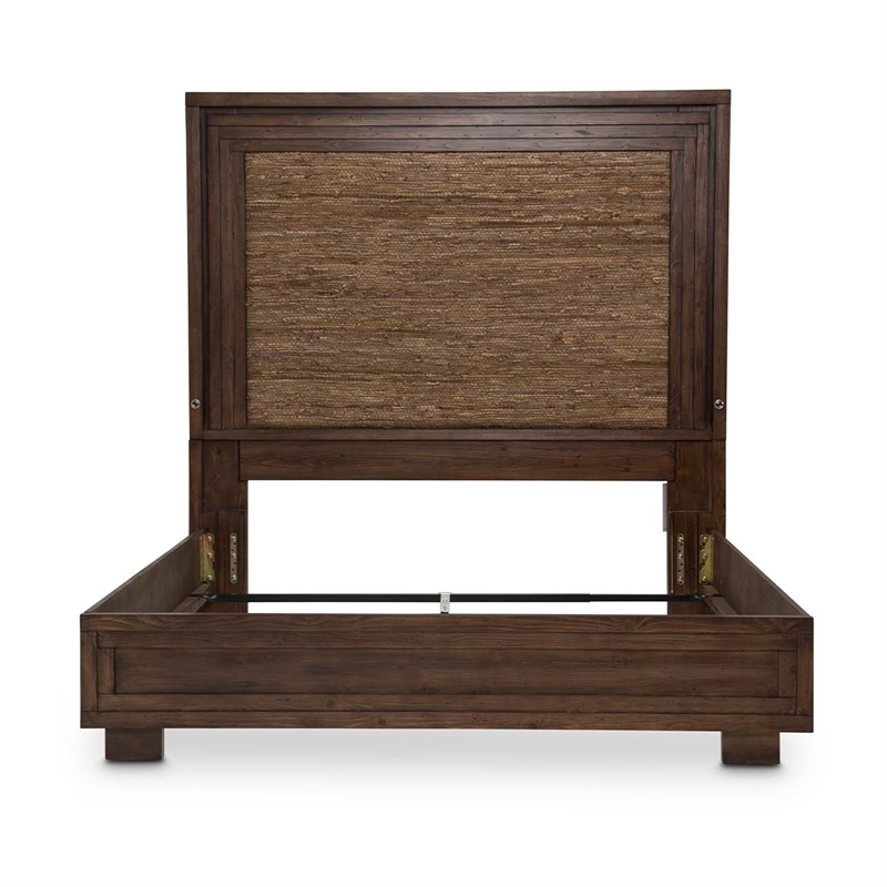 Michael Amini Carrollton Queen Panel Bed in Rustic Ranch Brown