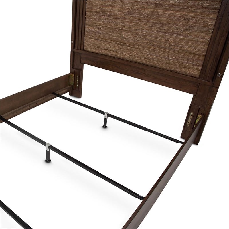 Michael Amini Carrollton Queen Panel Bed in Rustic Ranch Brown