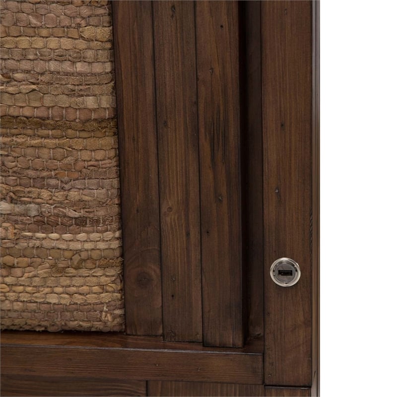 Michael Amini Carrollton Queen Panel Bed in Rustic Ranch Brown