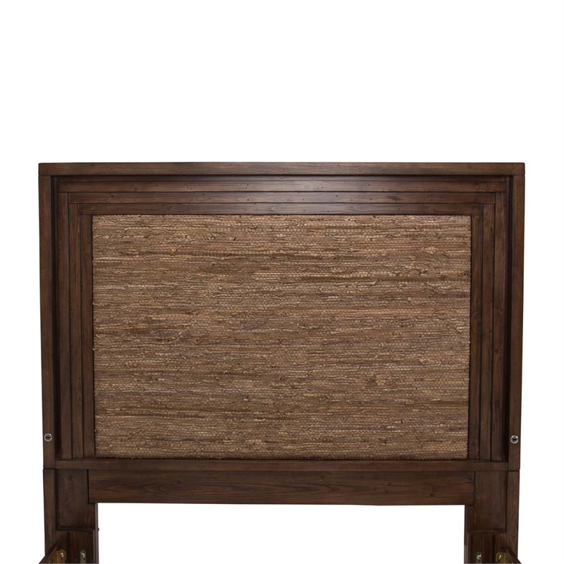 Michael Amini Carrollton Queen Panel Bed in Rustic Ranch Brown