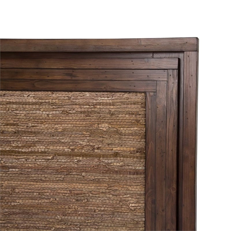 Michael Amini Carrollton Queen Panel Bed in Rustic Ranch Brown