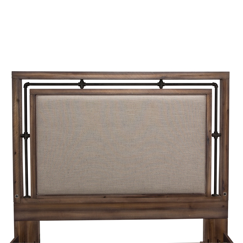 Michael Amini Crossings King Panel Bed with Drawers - Brown