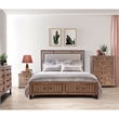 Michael Amini Crossings King Panel Bed with Drawers - Brown