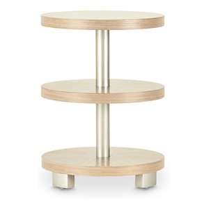 Michael Amini Laguna Ridge Modern Wood & Metal Chairside Table in Washed Oak